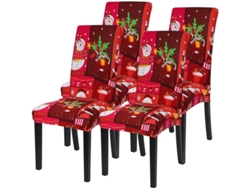 Set De Decoración De Sillas Navideño Santa 4 Piezas Para Cocina Comedor Protección Familiar