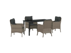 Maison Exclusive - Conjunto De Comedor De Jardín 5 Pcs Gris Ratán Sintético