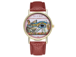 Reloj Unisex Informal Con Correa De Piel Sintética Y Movimiento De Cuarzo (marrón)
