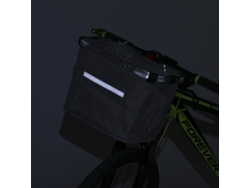 Cesta Delantera Plegable Y Desmontable Para Bicicleta Con Tiras Reflectantes Para El Manillar, Resistente Al Agua.