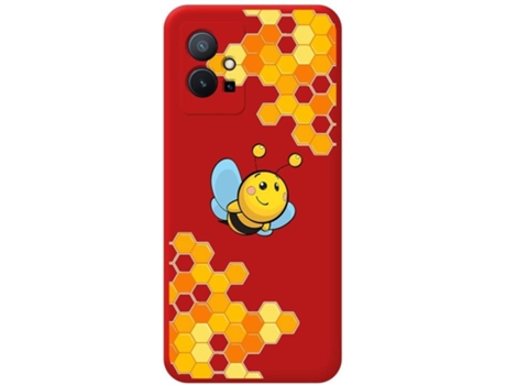 Carcasa para Vivo Y55 5G TUMUNDOSMARTPHONE Silicona Líquida Dibujos Rojo
