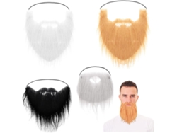 Conjunto De 4 Barbas Postizas - Bigotes Divertidos - Accesorios Con Elástico Ajustable Para Halloween, Fiestas Y Cosplay.