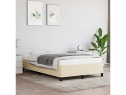 Estructura De Cama Sin Colchón Tela Crema 120x200 Cm