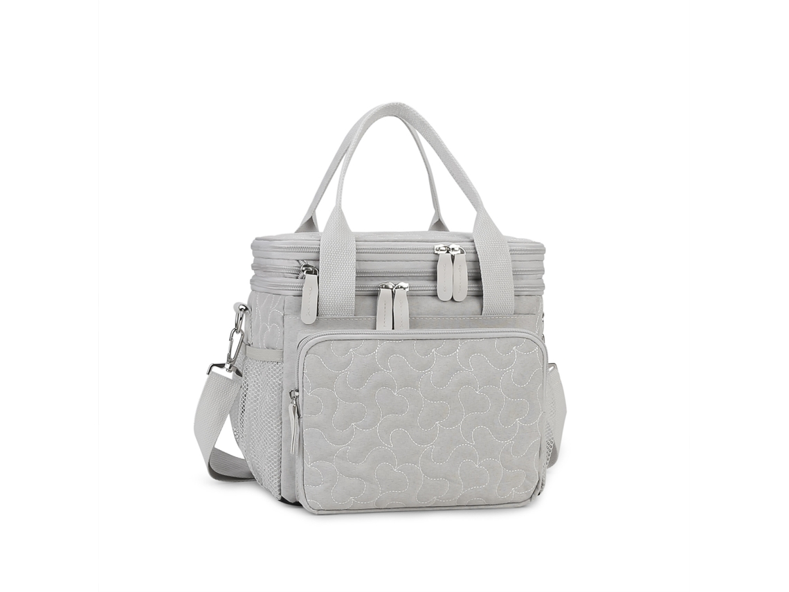 Bolsa de hombro térmica impermeable de gran capacidad para viajes y exteriores, con control de temperatura de doble capa. Yunzii blanco roto.