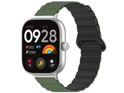 Bracelete Para Redmi Watch 6 / 5 / 4 - Silicone Magnético Brilhante Verde Militar E Preto