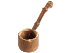 Cucharón de agua de bambú, cucharón japonés para baño con mango largo para la ceremonia del té en el jardín