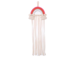 Organizador De Lazos Para El Cabello Con Dijes De Arcoíris Para Niñas - Rosa Naranja