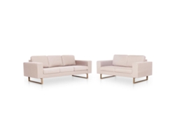 Maison Exclusive - Conjunto De Sofás 2 Piezas Tela Color Crema