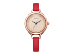 Reloj De Pulsera De Aleación Para Mujer Con Correa De Pu Dorada, Diamantes De Imitación Y Esfera Redonda.