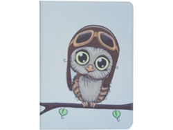 Funda Protectora Universal De Cuero Pintado Mtlavish 360° Para Tablet (búho)