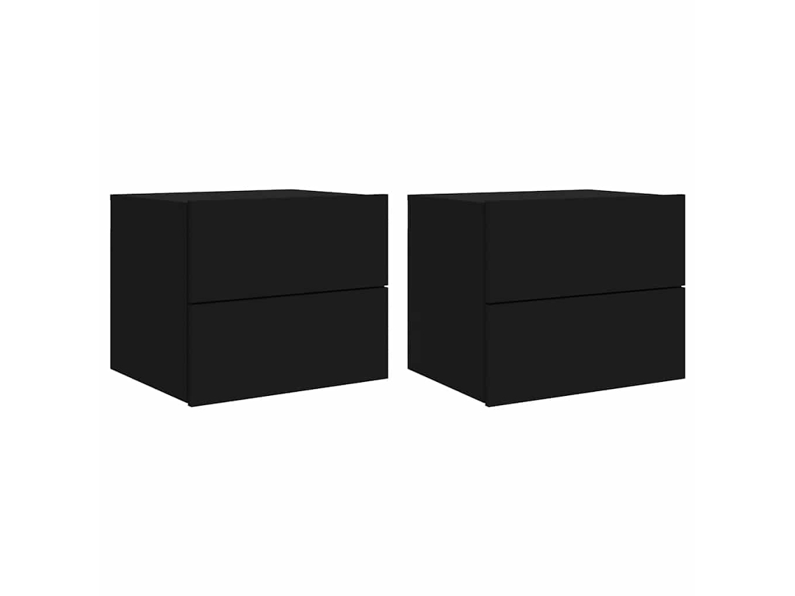 Juego de mesitas de noche de pared con luces LED 40x39 cm Negro MAISON EXCLUSIVE