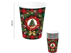 Pack de 6 Vasos Árbol de Navidad de 240 ml