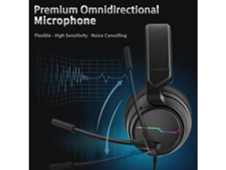 Auriculares estéreo para juegos con micrófono, orejeras suaves con cancelación de ruido y luz LED para teléfonos móviles Chennnls