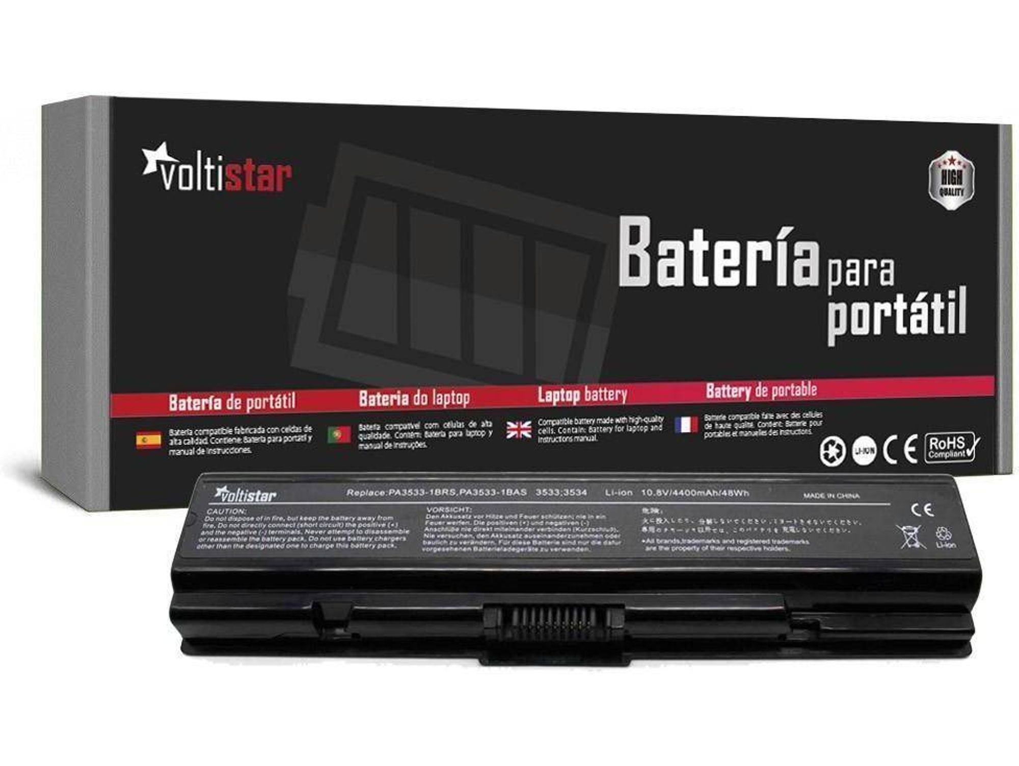 Batería para Portátil VOLTISTAR Toshiba Satellite A500-1Ej
