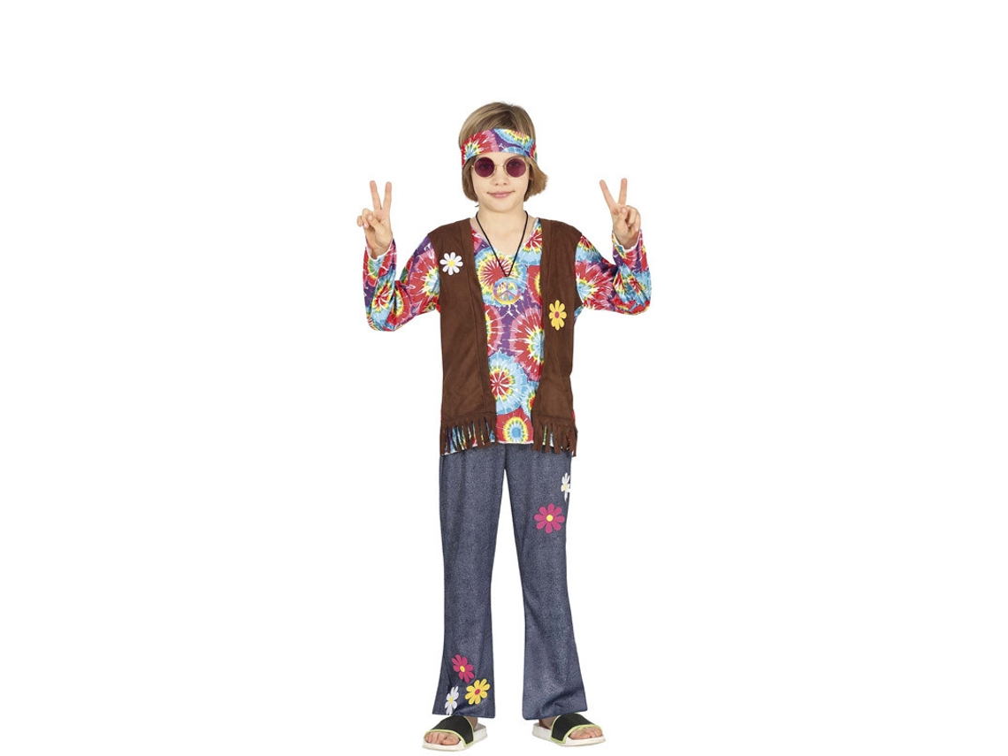 Disfraz de Niño GUIRCA Hippie con Chaleco Marrón  (7 - 9 años)