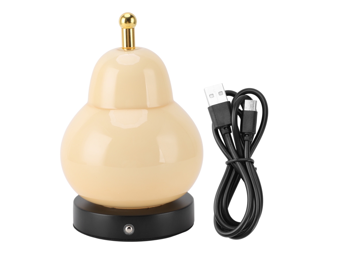 Rebe-lámpara De Mesa Pera Calabaza De Toque Sin Cable Recargable 3 Modos De Luz Ajustable Iluminación Dimmable Para Dormitorio
