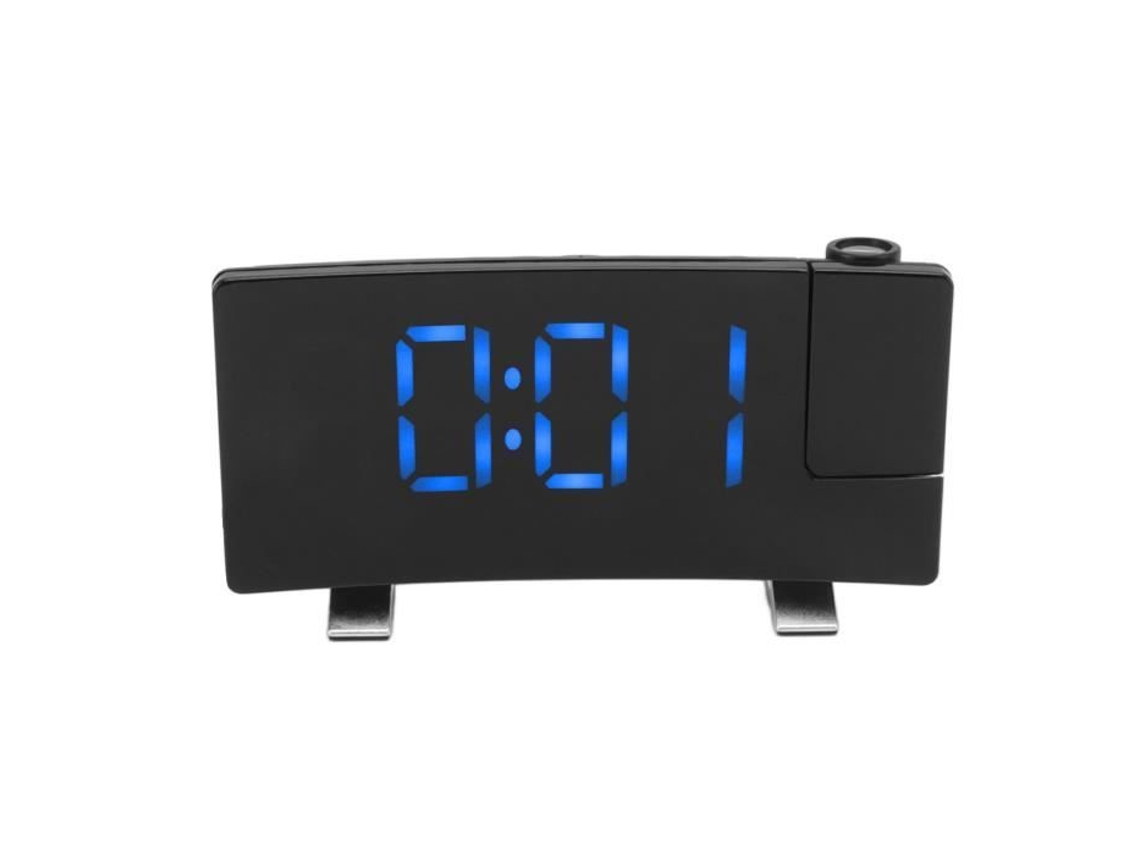 Reloj despertador de proyección Digital HURRISE, reloj despertador con proyección de Radio, pantalla Led, reloj electrónico, reloj despertador con pantalla curva