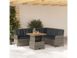 Conjunto de sofá de jardín de 2 piezas con cojines de mimbre gris DKD Home Decor