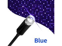 (Azul + Púrpura) Interior del automóvil Techo Usb Star Star Light Sky Lámpara de proyector Decoración Noche Luz Atmósfera SLD