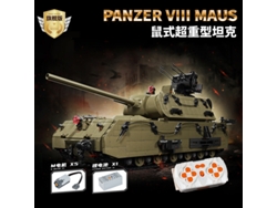 (98001 Dinámico) Bloque De Ensamblaje De Modelo Militar Moc Decoración: Tanque Superpesado Alemán