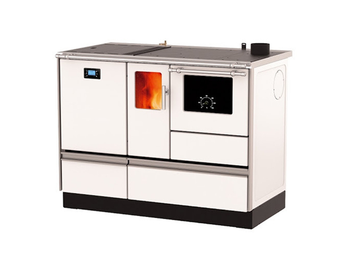 Cocina De Leña Sannover 7 Kw, Solo Calefacción, Burdeos