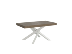 Mesa extensible Volantis gris paloma 160/264x90 cm con patas blancas Itamoby