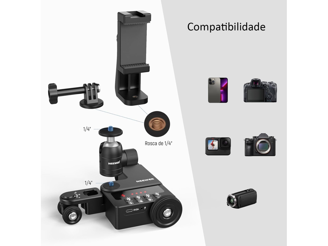 Dolly Controlado Por App Ultra Suave Carrito Eléctrico Ajustable para Cámaras Dslr Mirrorless Gopro Smartphones NEEWER