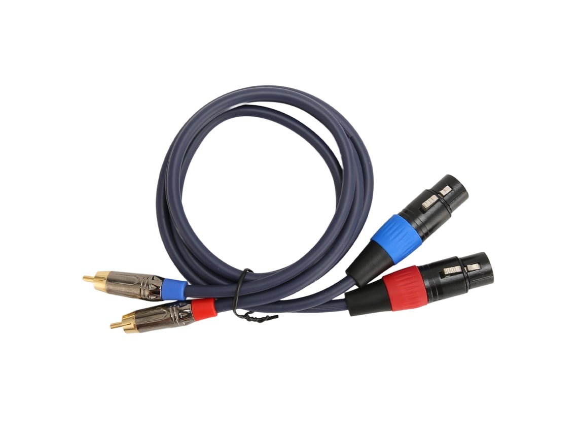 Cable Doble Xlr Hembra A Rca Macho, Chapado En Oro De 24 Quilates, Blindado Ofc 4n, 3 M, Audio Hifi