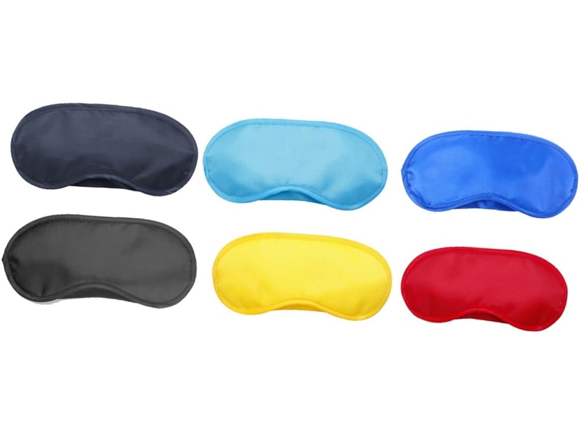 Juego de 25 antifaces para dormir de poliéster suave y lavable con presillas para los ojos.