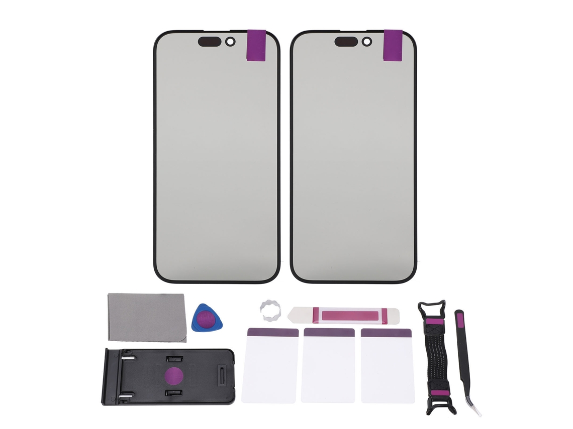 2 Pcs Cristal De Pantalla Del Teléfono Lente Externo Frontal De Repuesto Con Kit De Reparación Para Ios 15 Pro