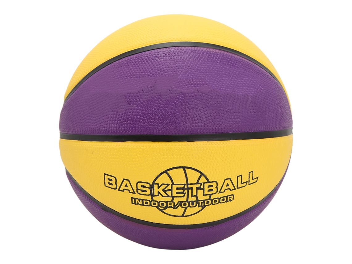 2026-balón De Baloncesto De Caucho Suave Amarillo Morado Fácil De Agarrar Para Niños Adolescentes Tamaño 7 9.7in