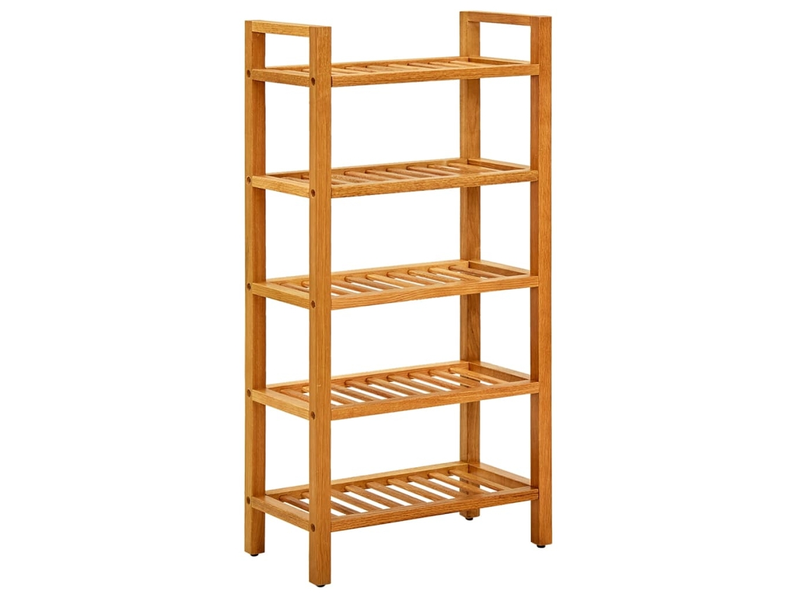Zapatero Organizador con 5 Estanterías 50X27X100 Cm Madera Roble Maciza