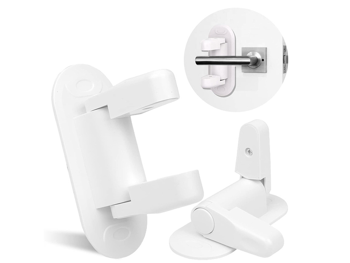 Pestillo adhesivo para puerta, seguro para niños, antipinchazos, para ventanas y puertas, blanco, Tommy01
