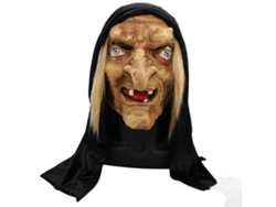 Cabeça de bruxa de látex Rebe-covers para o Halloween, fantasia de bruxa mais velha com cabelo, acessório para festa à fantasia para adultos.