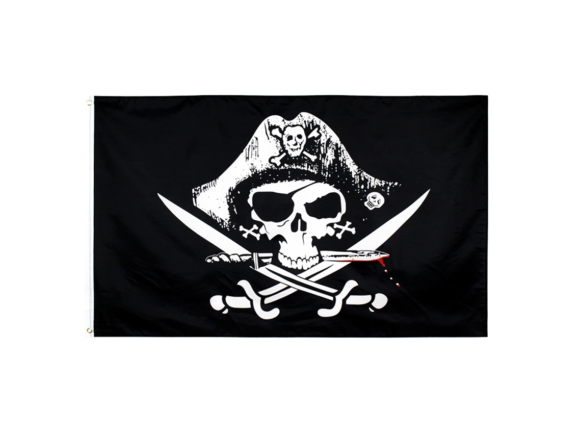 Bandera Pirata Con Esqueleto Y Jolly Roger Para Decoración De Fiestas De Halloween, Material De Poliéster, 60x90cm