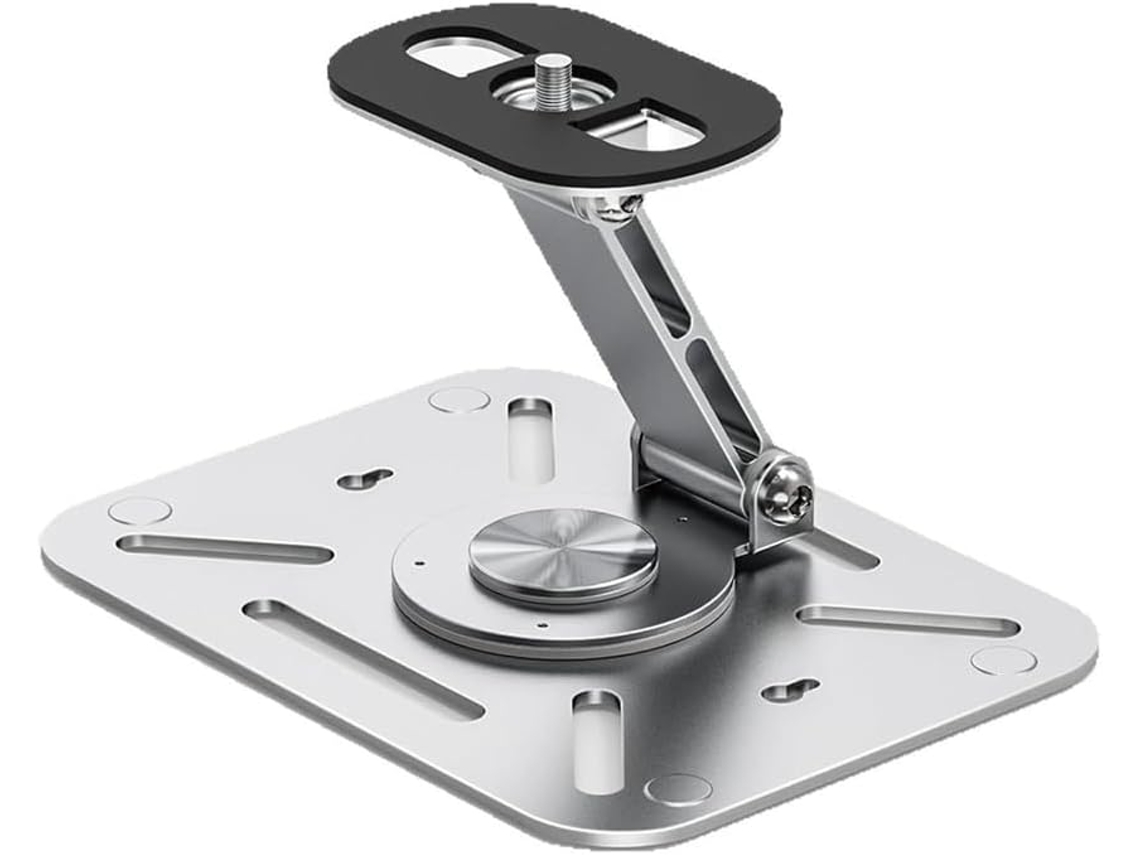 Soporte De Escritorio Para Proyector Con Altura Ajustable Y Rosca De 1/4", Color Plata.