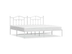 Maison Exclusive - Estructura Cama Sin Colchón Con Cabecero Metal Blanco 193x203cm