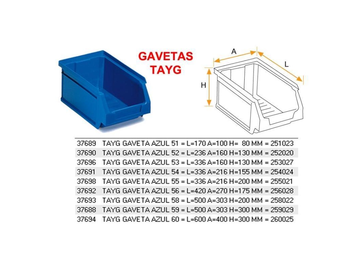 Tayg gaveta azul 58   l 500 a 303 h 200 mm   258022