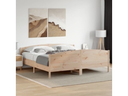 Estructura De Cama Sin Colchón Madera Maciza De Pino 200x200 Cm