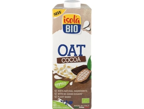 Bebida de Avena y Cacao Sin Azúcares Añadidos ISOLA BIO (1 L - Cacao - Avena)