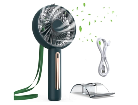 Ventilador de Mano Mini Ventilador Portátil Recargable con 4 Velocidades y Batería Interna de 2000 Mah Ventilador de Mesa Portátil USB Verde BISBIS...