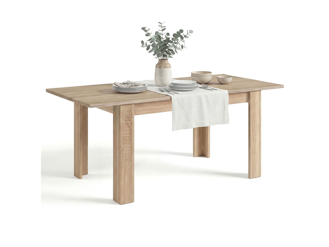 Mesa de comedor extensible 140-190x90 cm Sira Roble Canadian 190 x 78 x 90 cm