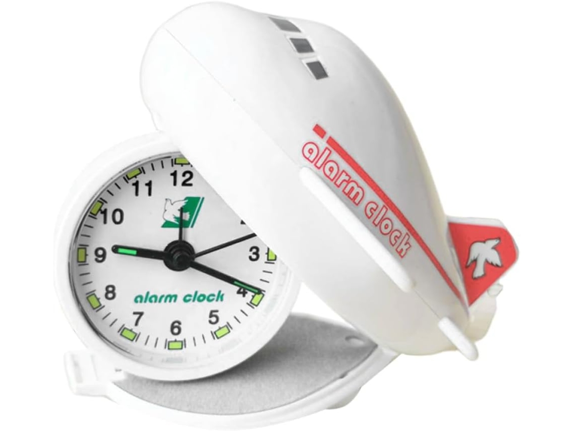 Mini Reloj Despertador Plegable Rojo Con Forma De Avión, Silencioso Y Compacto, Hecho De Material Resistente Para El Dormitorio Y