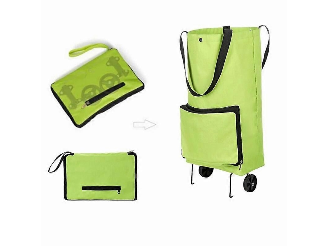 Carrito de compra plegable con ruedas, bolsas de compra reutilizables, organizador de alimentos y bolsa para verduras.