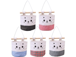 Paquete De 5 Bolsas De Almacenamiento De Pared, Lindo Organizador De Bolsillo En Pulgadas, Para Colgar Sobre La Puerta