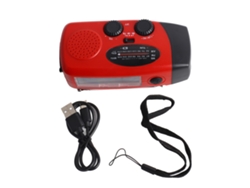 Radio De Emergencia Con Luz Led, Carga Solar Y Manivela, Función Noaa, Am/fm, Abs, Prevención De Desastres.