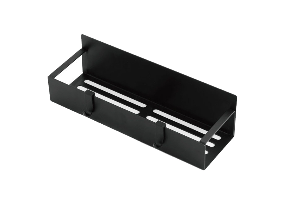 Porta Condimentos Magnético Para Nevera Con Ganchos Estante De Especias Negro 11.6x3.7x2.0in