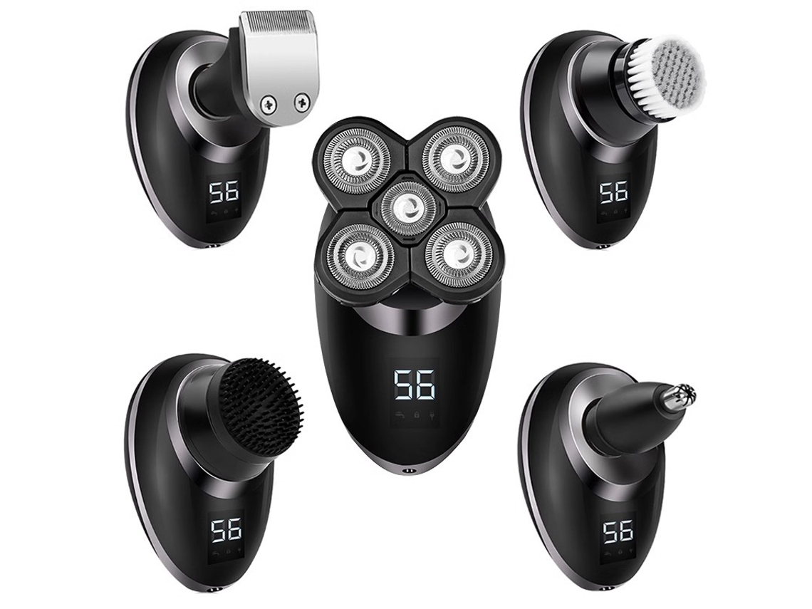 Barbeador Elétrico Recarregável 5 Em 1, Com Cinco Lâminas - Kit De Barbear Para Homem, Com Tela Led