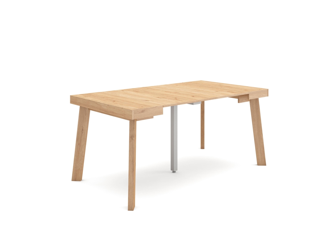 Mesa Consola extensible 160 Para 8 comensales Patas de madera Roble