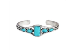 Pulsera vintage para mujer con detalles calados y turquesa, estilo brazalete. Nostalgia88